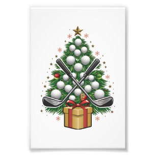 Golf-Ausrüstung Weihnachtsbaum Weihnachten Golf Fotodruck
