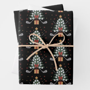 Golf-Ausrüstung Weihnachtsbaum Weihnachten Golf Geschenkpapier Set