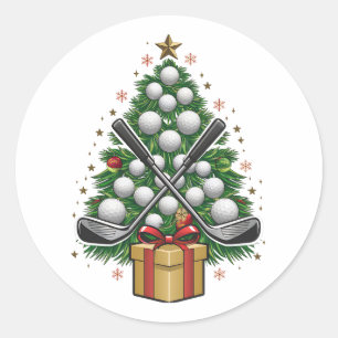 Golf-Ausrüstung Weihnachtsbaum Weihnachten Golf Runder Aufkleber