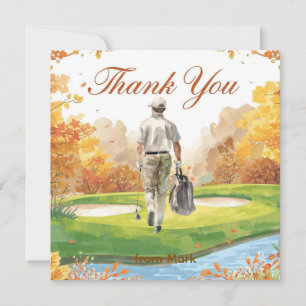 Golf Automne Salutation carte de remerciements pou