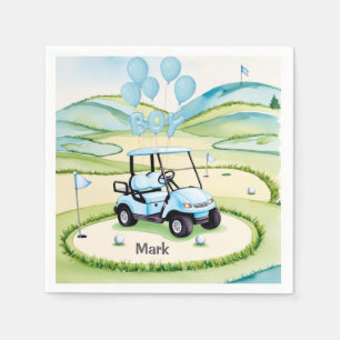 Golf Baby Boy Blue Themed Serviette