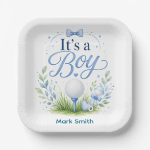 Golf Baby Boy für Baby Shower Pappteller