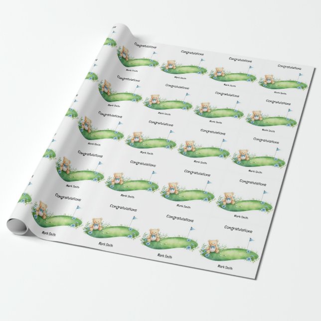 Golf baby Congratulation  Geschenkpapier (Ungerollt)