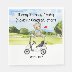 Golf Baby Dusche / Geburtstag / Glückwünsche Serviette