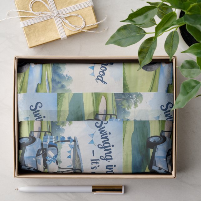 Golf Baby Duwer Blue thematisches Wrapping Paper Seidenpapier (Geschenk)