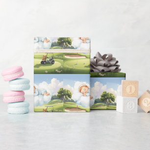 Golf-Baby-Junge auf Golfplatz Geschenkpapier