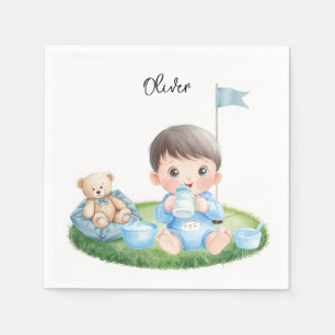 Golf-Baby-Junge auf Putting-Green Serviette