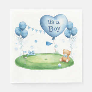 Golf-Baby-Junge auf Putting-Green Serviette