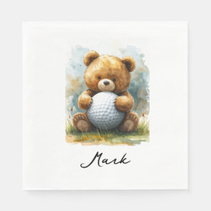 Golf-Baby-Junge auf Putting-Green Serviette