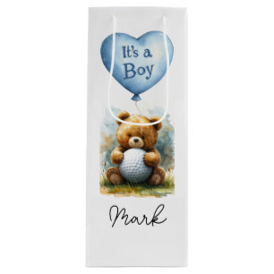 Golf-Baby-Junge-Thema auf dem Golfplatz  Geschenktüte Für Weinflaschen