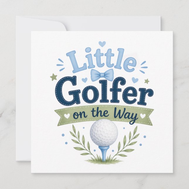 Golf Baby Junge Thema Karte  (Vorderseite)