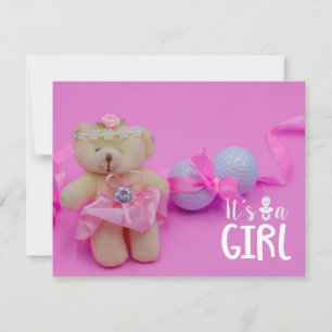 Golf Baby Mädchen es ist Girl on Pink Hintergrund  Einladung