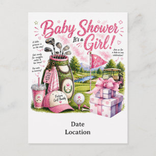 Golf Baby Mädchen Golferin Postkarte