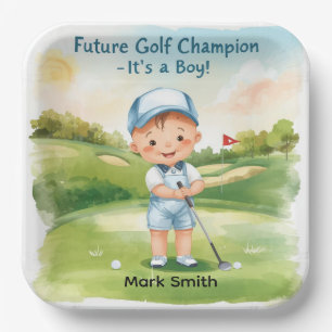 Golf Baby-Party "Es ist ein Junge" Pappteller