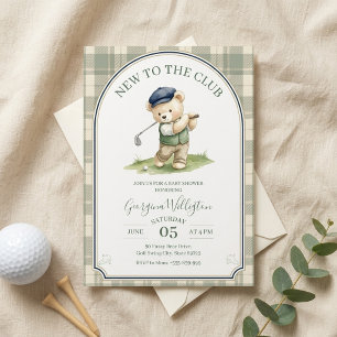 Golf-Baby-Party, Neues Club-Teddybär Einladung