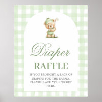 Golf-Baby-Party-Windel-Raffle-Schild