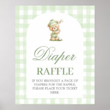 Golf-Baby-Party-Windel-Raffle-Schild