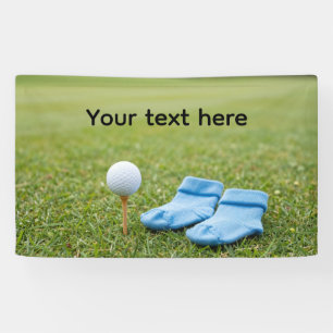 Golf-Baby-Shower für Jungen Ball auf grünem Gras Banner