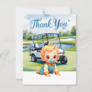 Golf-Baby-Shower für Jungen  Postkarte