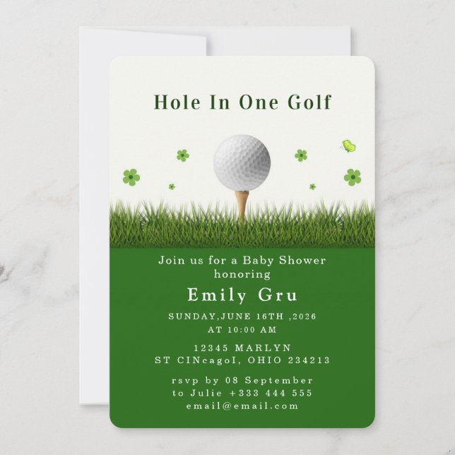 Golf Baby Shower Invitation Einladung (Vorderseite)