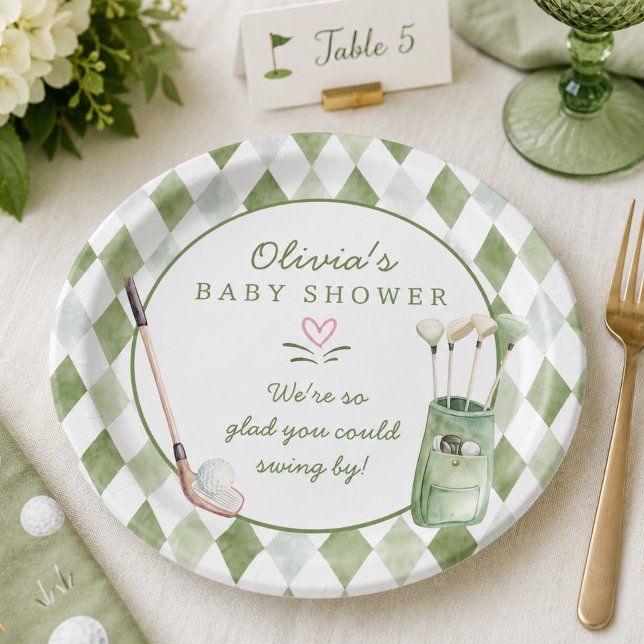 Golf-Baby-Shower-Papierteller Pappteller (Von Creator hochgeladen)