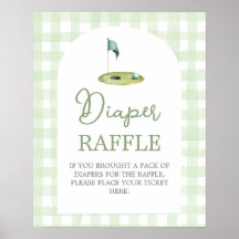Golf-Baby-Shower-Windel-Raffle-Schild
