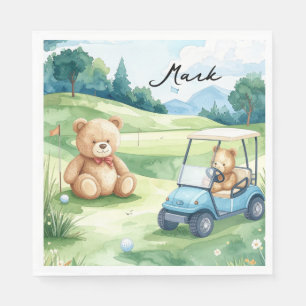 Golf-Babyboy auf Putting-Green Serviette