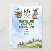 Golf Bachelor Party Einladung rett Datum Golfer