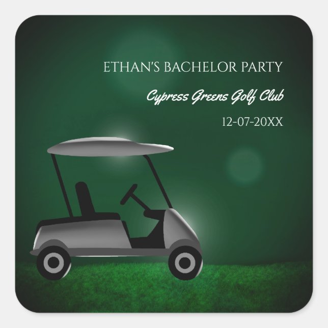 Golf Bachelor Party - Golfen - Golf spielen Quadratischer Aufkleber (Vorderseite)