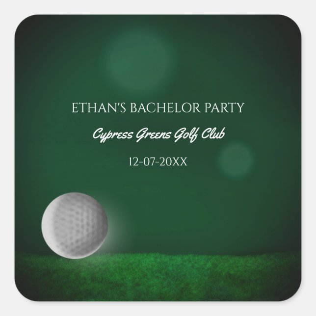 Golf Bachelor Party - Golfen - Golf spielen Quadratischer Aufkleber (Vorderseite)