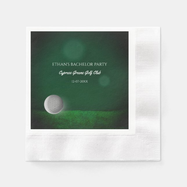 Golf Bachelor Party Golfers Party Green Golf Ball Serviette (Vorderseite)