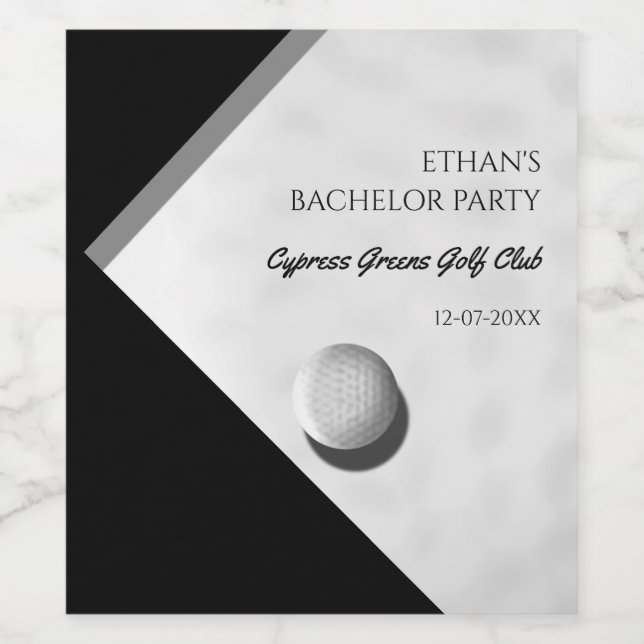 Golf Bachelor Party Golfing Golfer Minimal Stilvol Weinetikett (Einzelnes Label)