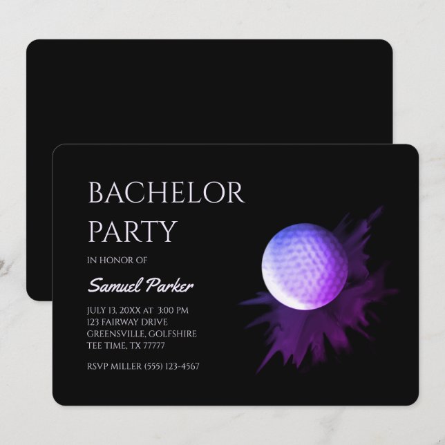 Golf Bachelor Party - Golftrip Classic Einladung (Vorne/Hinten)