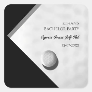 Golf Bachelor Party - Golftrip Classic Stilvoll Quadratischer Aufkleber