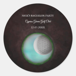 Golf Bachelor Party - Golftrip Classic Stilvoll Runder Aufkleber