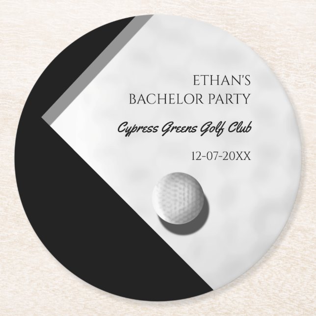 Golf Bachelor Party - Golftrip Classic Stilvoll Runder Pappuntersetzer (Vorderseite)