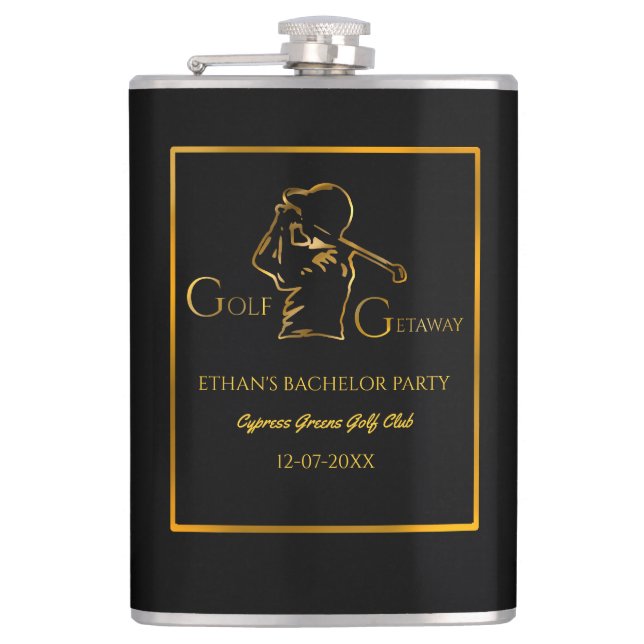 Golf Bachelor Party - Golfurlaub Klassisch Stilvol Flachmann (Vorderseite)