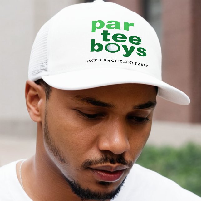 Golf Bachelor Party Par T-Shirt Boys White Truckerkappe (Golf Bachelor Party Par Tee Boys White Trucker Hat
)