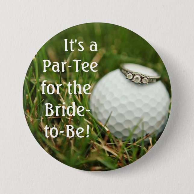 Golf bachelorette Knopf Button (Vorderseite)