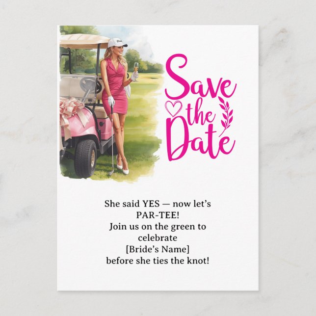 Golf Bachelorette Woman Golfer Is Golfing Postcard Postkarte (Vorderseite)