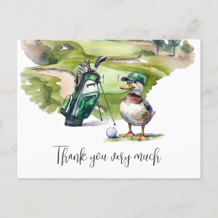 Golf Bag im Golfplatz Aquarell für Golfer Postkarte