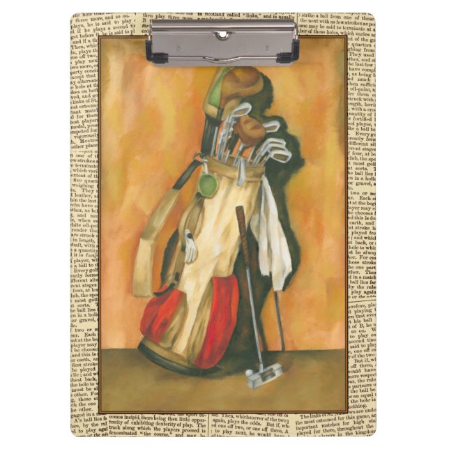 Golf Bag mit Handschuh von Jennifer Goldberger Klemmbrett (Vorderseite)