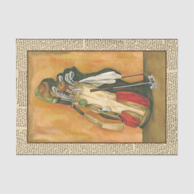 Golf Bag mit Handschuh von Jennifer Goldberger Seidenpapier (Vorderseite)