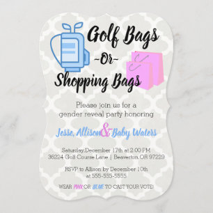 Golf Bags oder Shopping Bags Gender-Umfrage einlad Einladung