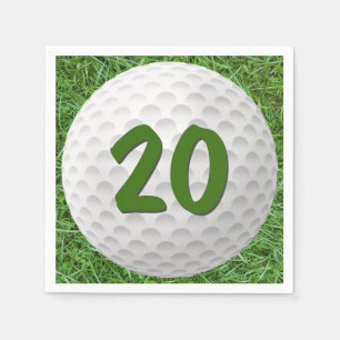 Golf Ball 20. Geburtstag Napkins Serviette
