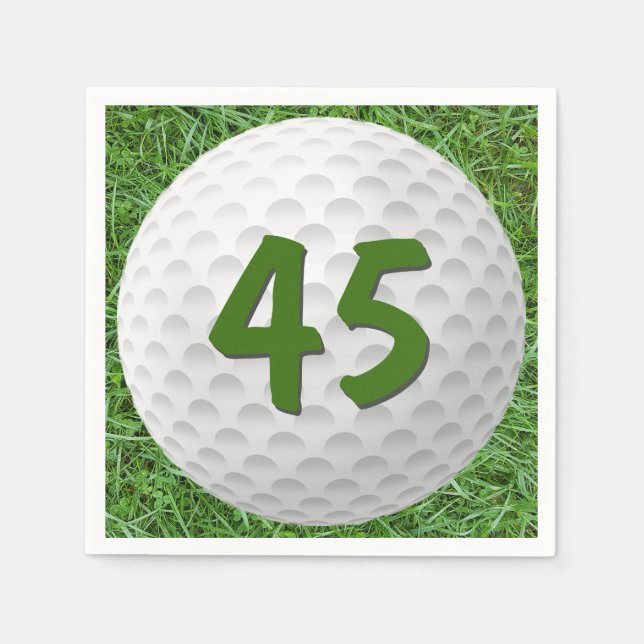 Golf Ball 45. Geburtstag Napkins Serviette (Vorderseite)