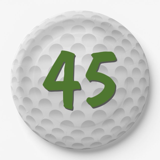 Golf Ball 45. Geburtstag Papiertafel Pappteller (Vorderseite)