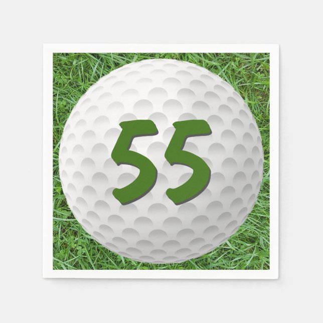 Golf Ball 55. Geburtstag Napkins Serviette (Vorderseite)