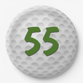 Golf Ball 55. Geburtstag Papiertafel Pappteller