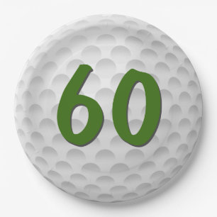 Golf Ball 60. Geburtstag Papierplatte Pappteller